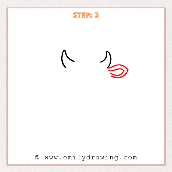 how to draw a cows face - Step 3